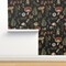 Woodland Fern Moth Dragonfly mushrooms Wildflowers Fly Agaric Amanita Witchcraft Nature Forest Custom Pre-pasted Wallpaper by Spoonflower Pre-Pasted Wallpaper 2FT Wide